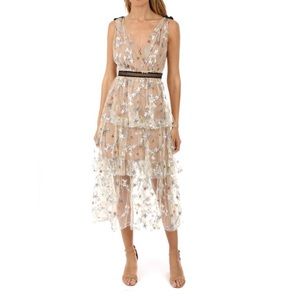 Self-Portrait Star Mesh Midi Dress US size 8